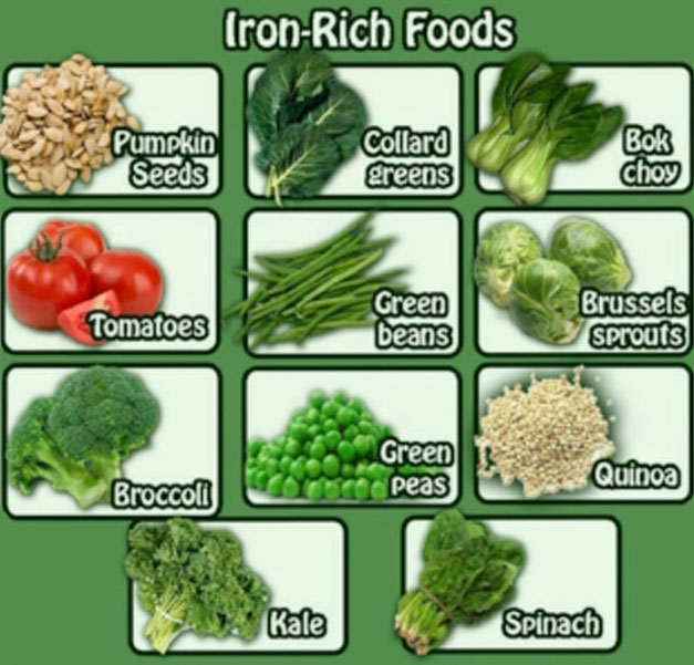 Collection of Iron Rich Food