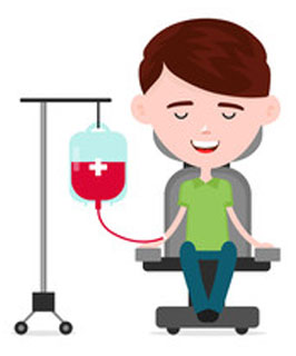 Cartoon Image of a Person Receiving Healthy Blood